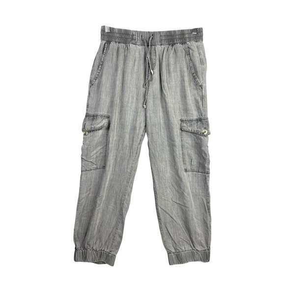 Dress Forum Pants - Dress Forum Los‎ Angeles Grey Cargo Jogger Pants Women Size Large Drawstring L